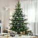 7.5 Ft Artificial Christmas Tree, Pine Hinged Xmas Tree With 1218 Realistic Branches, Steel Base, Auto Open, Green_maomaolike.com
