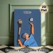 Dublin Hurling Painting Poster, Minimalist Flat-Style Illustrated Hurler With Hurley & Sliotar Poster, Sporty Wall Decor For Living Room, Sports Bar_maomaolike.com