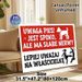 Dog Humorous Warning Painting Poster, Bold Red-and-white Graphic Dog & Funny Figure Scene Poster, Lighthearted Caution Message Ideal For Home_maomaolike.com