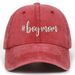Unisex Washed cotton BOY MOM embroidered baseball cap Cotton duck hat Dad hat Hip Hop hat_maomaolike.com