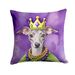 Italian Greyhound King Of Mardi Gras Throw Pillow Machine Washable, Indoor Outdoor Decorative Pillow For Couch, Bed Or Patio, 14Hx14W_maomaolike.com