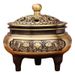 Brass Blooming Three-Legged Indoor Desktop Aromatherapy Lotus Xuan Character Incense Burner Craft Copper Ornament_maomaolike.com