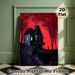 Haunted Mansion Painting Poster, Eerie Dark Gothic Style Poster, Spooky Old Mansion With Crimson Sky And Shadowy Figure, Ideal For Home Wall Decor And_maomaolike.com