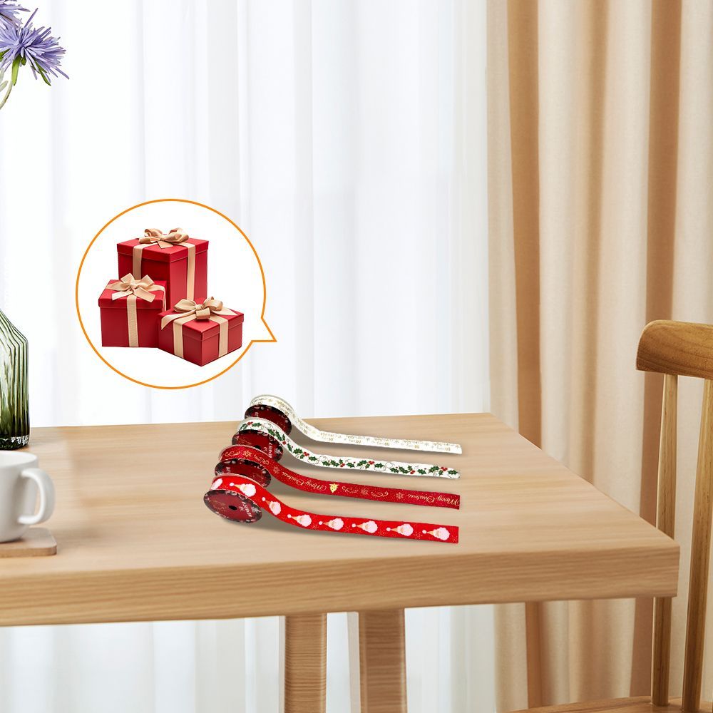 Christmas Decor Essentials - 2.5cmX3m Mixed Ribbon Rolls_maomaolike.com