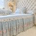 Lace Trim Single Piece Quilted Style Sheet All-Season Cover With Edge Bed Skirt Three-Piece Set_maomaolike.com