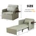 Adult Sleeper Chair Bed, 3-in-1 Convertible Sofa Chair Bed Pull-out Sofa Bed, Convenient Folding Tray Table With USB And Type-C Charging Ports For Living Room,LIGHT-GREY,Leathe_maomaolike.com