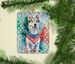 Siberian Husky Christmas Porcelain Ornament Christmas Tree Hanging Decorations For Home Christmas Holiday, Rectangle, Gift, Multicolor_maomaolike.com