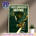 Thelonious Monk Jazz Theme Painting Poster, Vintage-toned Retro Jazz Pianist Playing Piano Poster, Rich Jazz Atmosphere Decor Ideal For Music Studio_maomaolike.com