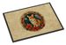 Corgi Christmas Flowers Doormat Front Door Mat Indoor Outdoor Rugs For Entryway, Non Slip Washable Low Pile, 24H X 36W_maomaolike.com