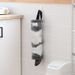 1pc Grey Sundries Bag Wall Mount Mesh Plastic Dispenser Hanging Reused Storage Pouch Trash Bags Kitchen Garbage Org_maomaolike.com