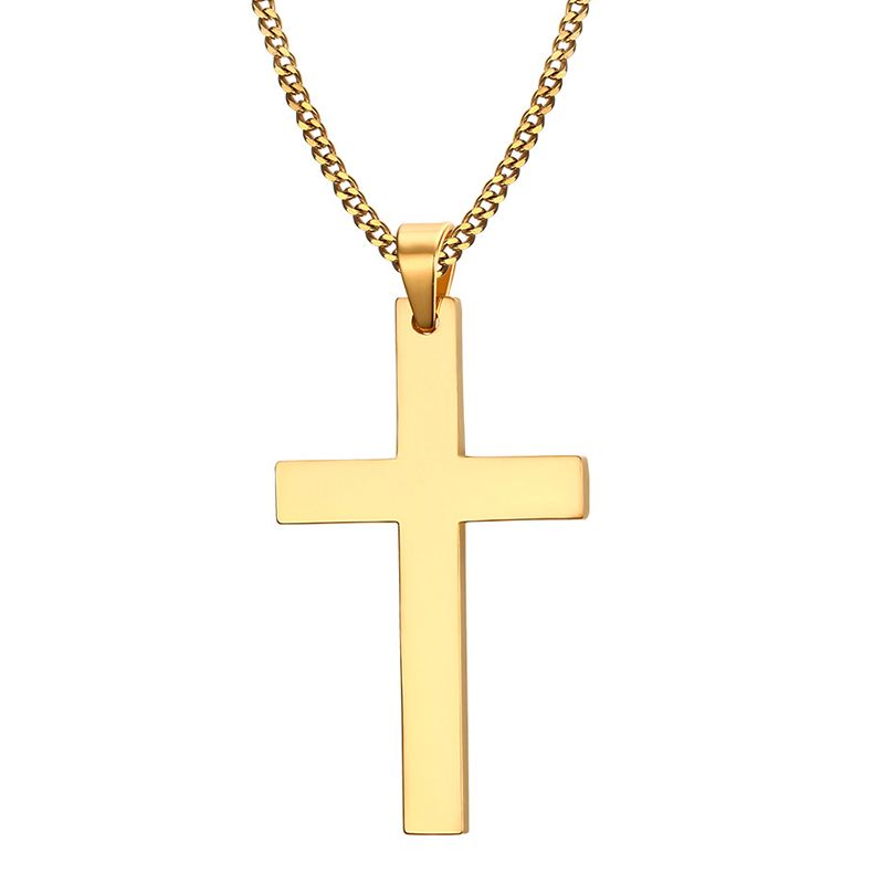 Fashion Stainless Steel Cross Pendant For Women Men Link Chain Charm Necklace Cool Boys Girls Punk Hip Hop Jewelry Gift_maomaolike.com