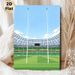 Rugby Stadium Themed Painting Poster, Vibrant Flat Graphic Style Rugby Stadium With Goalposts Poster, Sports-inspired Wall Decor Ideal For Home, Game_maomaolike.com