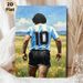 Soccer Player #10 Jersey Painting Poster, Vibrant Impasto Style Athlete In Open Field Poster, Artistic Sports-themed Wall Decor Ideal For Home, Game_maomaolike.com