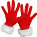 Christmas Short canary and white wool gloves Christmas party ceremonial performance gloves_maomaolike.com