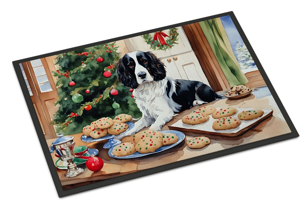 English Springer Spaniel Christmas Cookies Doormat Front Door Mat Indoor Outdoor Rugs For Entryway, Non Slip Washable Low Pile, 24H X 36W_maomaolike.com