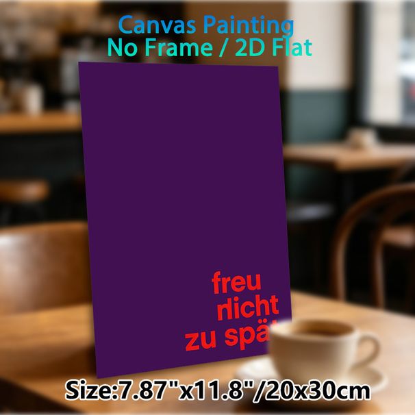 German Quote Typography Painting Poster, Bold Minimalist Deep Purple & Red Text Poster, Stylish Quote Wall Decor For Home Office, Living Room_maomaolike.com