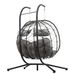 2 Persons Egg Chair With Stand Indoor Outdoor Swing Chair Patio Wicker Hanging Egg Chair Hanging Basket Chair With Stand For Bedroom Living Room Balcony_maomaolike.com