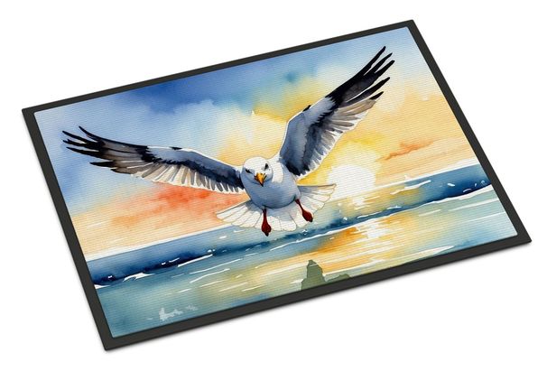 Gull Flying Low Doormat Front Door Mat Indoor Outdoor Rugs For Entryway, Non Slip Washable Low Pile, 24H X 36W_maomaolike.com