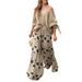Women's Clothin fashion oblique collar one shoulder high waist casual printed pants suit for women_maomaolike.com