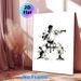 Karate Themed Painting Poster, Monochrome Ink Wash Style Karate Practitioner In Combat Stance Poster, Artistic Splatter Design Ideal For Home Gym_maomaolike.com