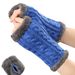 Unisex Fleece gloves Knitted figure-eight twist fingerless gloves Short warm cuff with fleece gloves_maomaolike.com