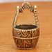 Brass Bucket Car Keychain Pendant Accessory Bag Unisex Gift Engraved With Fu Character Vintage Copper Small Item_maomaolike.com
