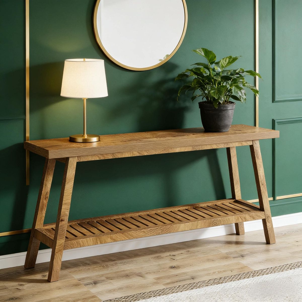 Farmhouse Console Table, Entryway Table 2-Tier Sofa Table_maomaolike.com