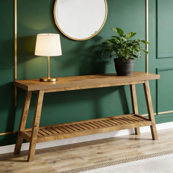 Farmhouse Console Table, Entryway Table 2-Tier Sofa Table_maomaolike.com