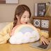 Trendy New Rainbow Cute Dual-use Sleeping Nap Hand-wrapped Plush Cushion Gift Waist Pillow_maomaolike.com