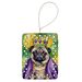 Pug King Of Mardi Gras Porcelain Ornament Christmas Tree Hanging Decorations For Home Christmas Holiday, Rectangle, Gift, Multicolor_maomaolike.com