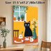Black Cat & Breakfast Themed Painting Poster, Warm Cute Cartoon Style Poster, Cozy Daily Scene Design Ideal For Kitchen, Dining Room Decor_maomaolike.com