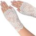 Unisex Lace gloves for women half fingerless short sailor dance driving sun protection UV protection scar cover gloves_maomaolike.com