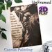 Biblical Warrior Painting Poster, Vintage Monochrome Grunge-style Warrior With Scripture Poster, Inspirational Religious Quote Decor For Home, Study_maomaolike.com
