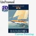 America's Cup Sailing Painting Poster, Vintage Retro 1934 Rainbow Yacht With Sailors On Sea Poster, Classic Nautical Artwork, Ideal For Home Office_maomaolike.com