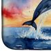 Dolphin Leaping At Sunrise Dish Drying Mat Absorbent Dish Drying Mat Pad For Kitchen Counter Dish Drainer Mat For Countertop, 14 X 21", Multicolor_maomaolike.com