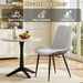 Light Grey & Dark Grey PU Leather Dining Chair With Metal Legs, Wave Pattern Upholstered Armless Chair Set Of 4 For Kitchen, Restaurant, Living, Meeting Room_maomaolike.com