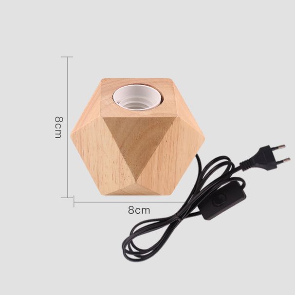 Minimalist Wooden Table Lamp, E27 EU Plug Lampu Meja Kayu Simple Design Soft Warm Lighting Bedroom Living Room Side Table Decor Lamp_maomaolike.com