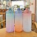 2l/900ml Water Liter Stay Hydrated Motivated Leakproof Plastic Sport Bottle Reminder Times Sports Outdoor Fitness Office_maomaolike.com