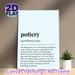Pottery Definition Painting Poster, Witty Minimalist Text-based Poster, Humorous Pottery-themed Decor Ideal For Art Studios, Living Spaces_maomaolike.com