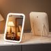 LED Desktop Makeup Cross-Border HD Dormitory Beauty With Three-Color Fill Light Portable Folding Mirror_maomaolike.com