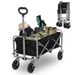 29"*13"*18" 100kg 600d Oxford Cloth Steel Frame Flat Folding Style Black Cloth Silver Frame Garden Folding Cart_maomaolike.com
