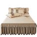 European Quilted Thickened Skirt Three-Piece Set 1.8m Princess Style Lace Sheet 1.5m Non-Slip Bed Cover_maomaolike.com