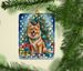 Finnish Spitz Christmas Reindeer Porcelain Ornament Christmas Tree Hanging Decorations For Home Christmas Holiday, Rectangle, Gift, Multicolor_maomaolike.com