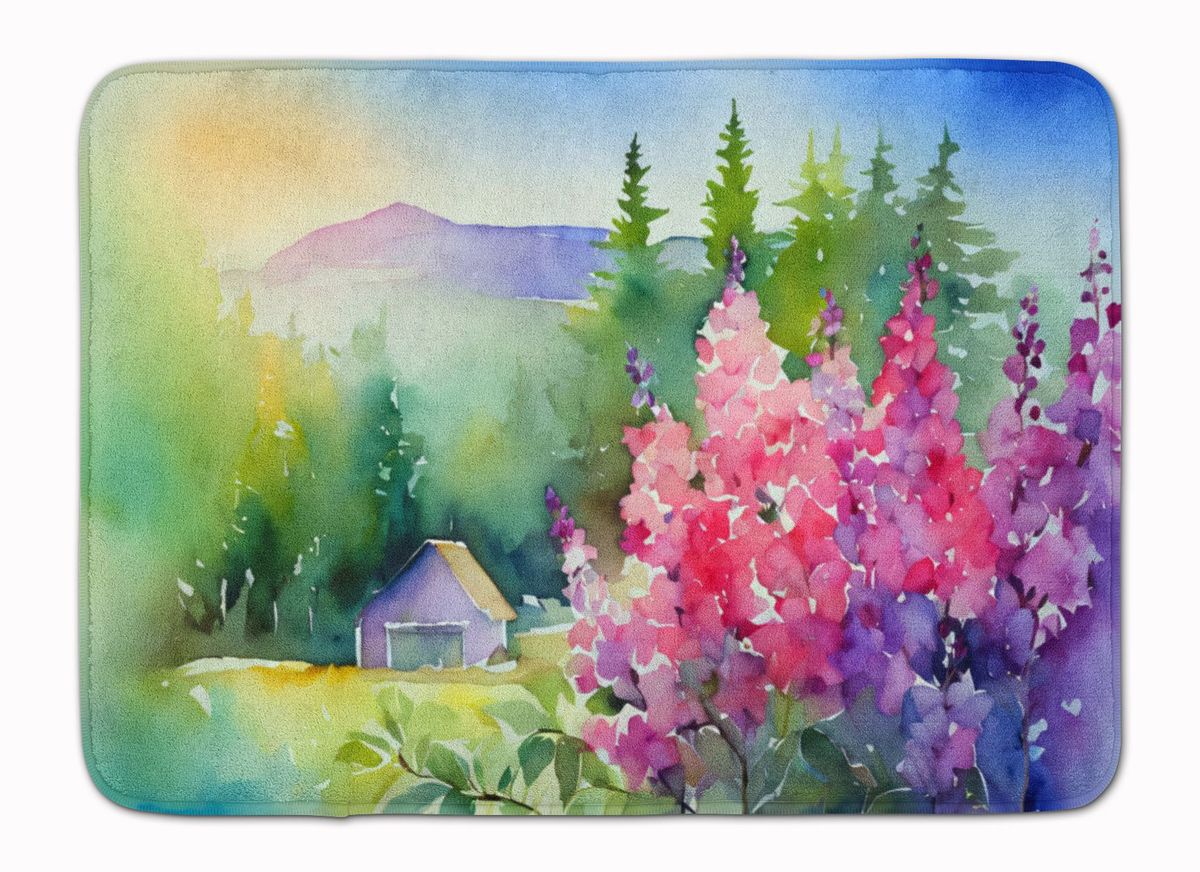 Idaho Syringa In Watercolor Memory Foam Kitchen Mat Machine Washable Anti-Fatigue Mat Cushion Comfort Bath Mat Or Kitchen Rug_maomaolike.com