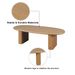 CREASION Tapered Tabletop 51'' Coffee Table Natural Wood Coffee Tables For Living Room_maomaolike.com