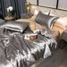 Pure Color Ice Silk Cool Quilt Cover Bed Sheet Bedding_maomaolike.com