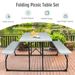 Indoor And Outdoor Folding Picnic Table Bench Set With Wood-like Texture_maomaolike.com