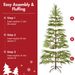 6 Feet Artificial Christmas Tree with 612 Tips and LED Lights, Includes Metal Stand for Xmas Decoration_maomaolike.com