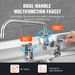 VEVOR Commercial Faucet With Pre-Rinse Sprayer, 26" Height, 8" Center, 12" Swing Spout, Deck Mount Kitchen Sink Faucet, Brass Constructed Device With Pull Down Spray, For 1/2/3 Compartment Sink_maomaolike.com