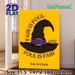 Witch Hat Themed Painting Poster, Vintage Black Witch Hat With Purple Belt & Typography Poster, Eye-catching Halloween-inspired Decor For Home Walls_maomaolike.com